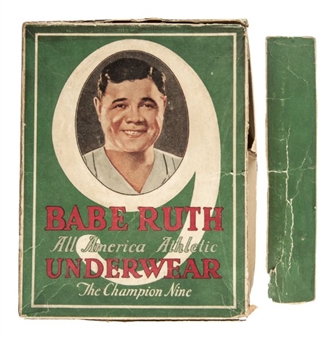 Babe Ruth “All-America Athletic” 1920s Underwear Box with a Single Garment Enclosed    